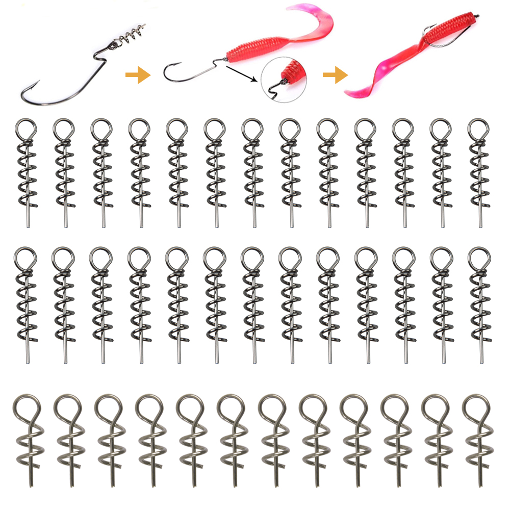 Fishing Lure Accessories - 30pcs สแตนเลสสตีลฤดูใบไม้ผลิล็อค PIN ตกปลาสกรู Crank Hook