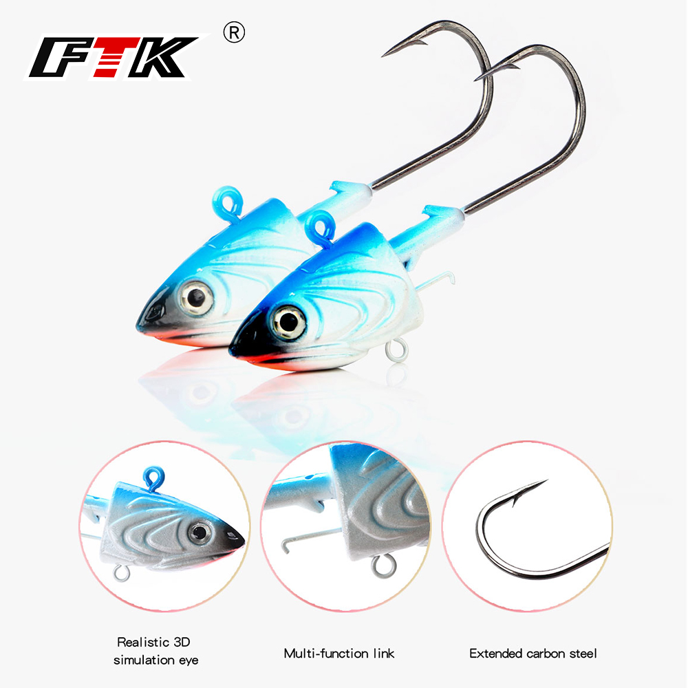 FTK 2PCS Jig Head ตะขอตกปลา 40 - Fishing Lure Soft Plastic บทวิจารณ์และราคา